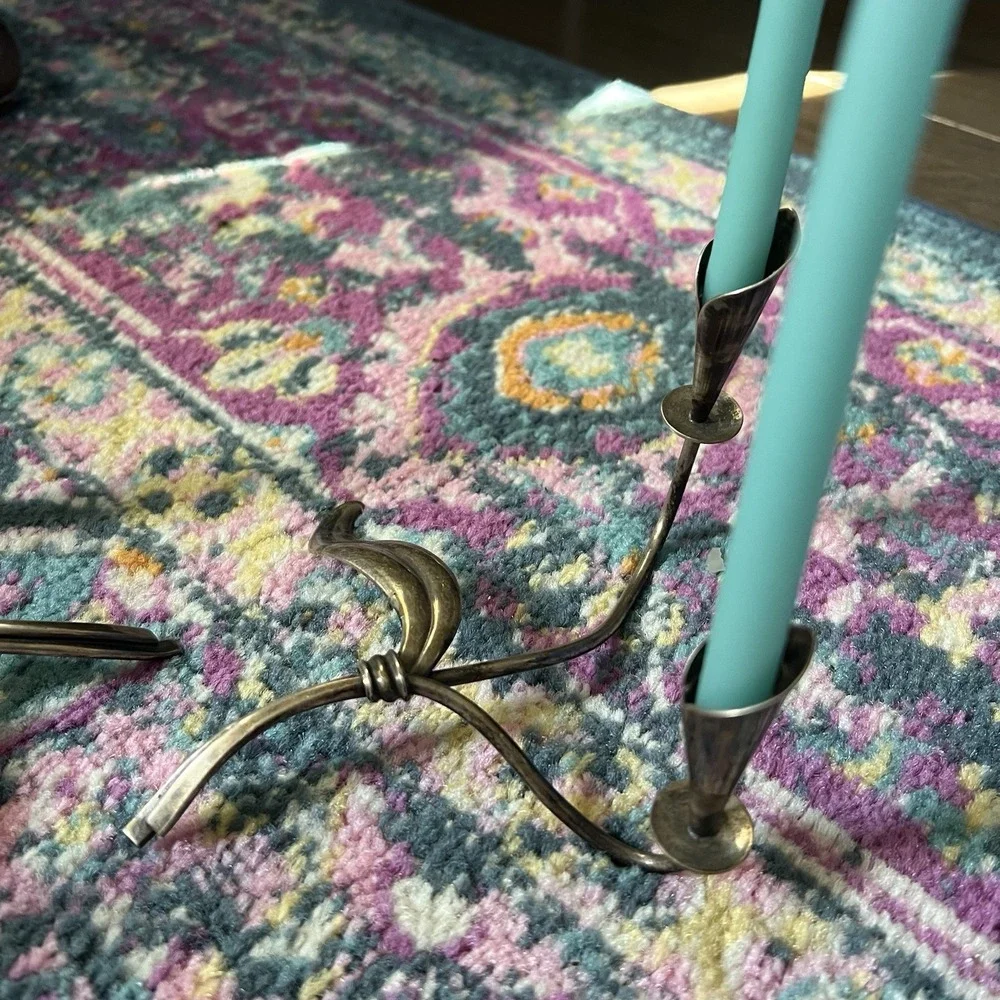 Pair Hans Jensen‎ Cala Lily Silver Plate Candleholders CP NCI Denmark & Candles